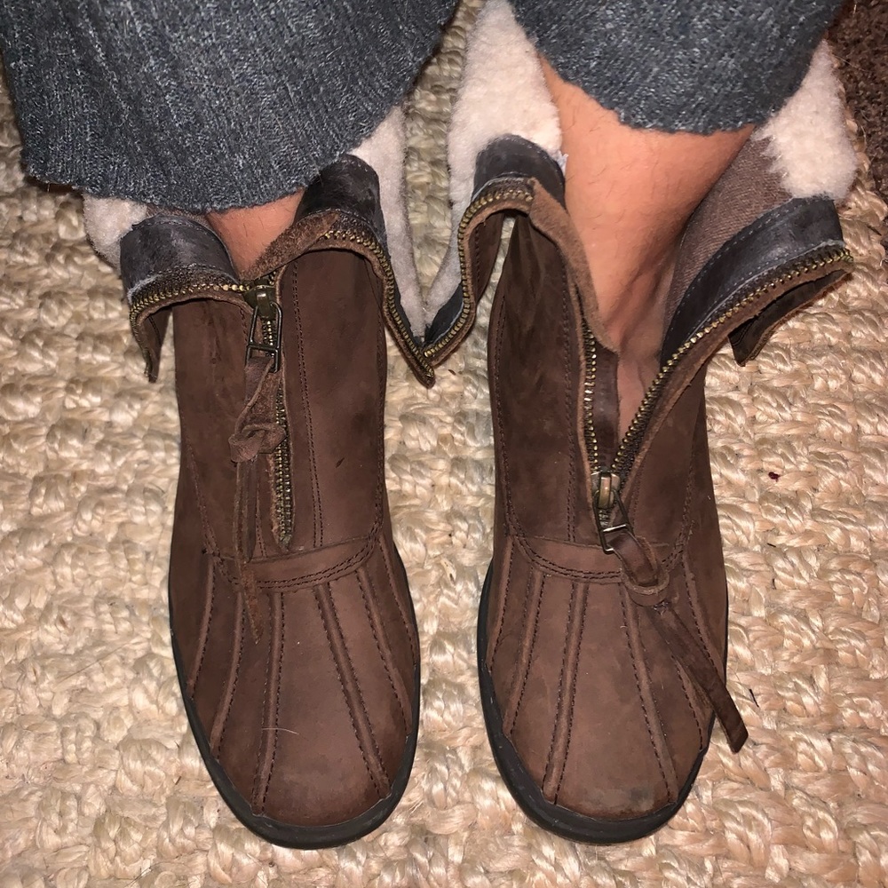 Ugg leather suede brown boots with interior fur and fleece SO CUTE AND WARM - 5